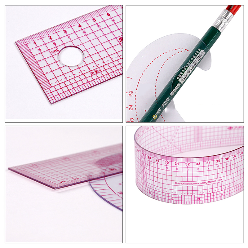 Ruler Set Transparent - Francês curva de corte régua moda
