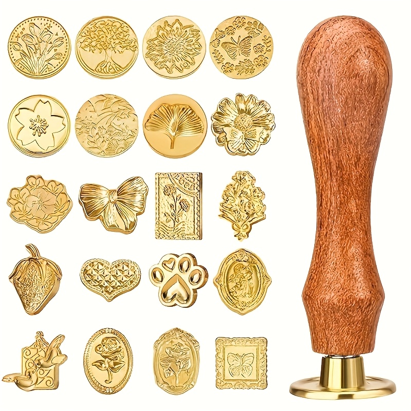 Wax Seal Stamp Kit - Conjunto de 21 peças de selos