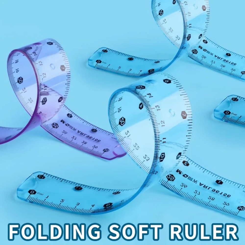 Ruler Set Transparent - Régua transparente macia, 1/3 peças, borda