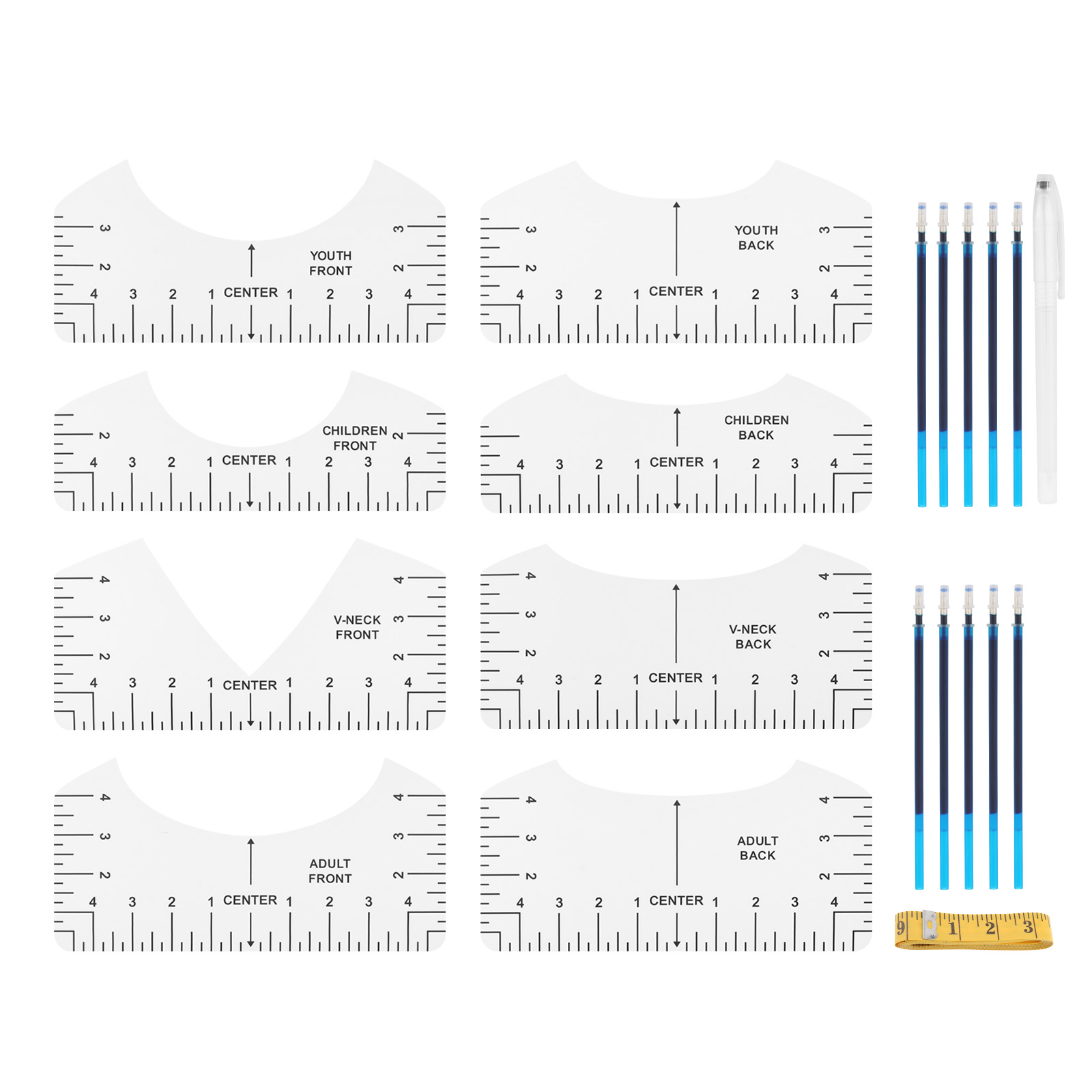Ruler Set Transparent - Kit guia de régua de camiseta