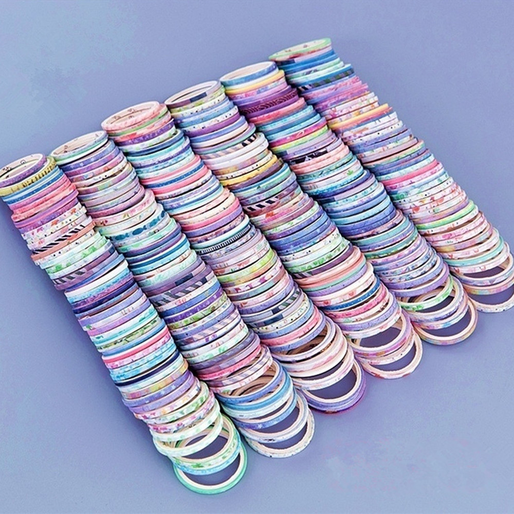 Washi Tape Set - Fitas de mascaramento decorativas magras douradas,