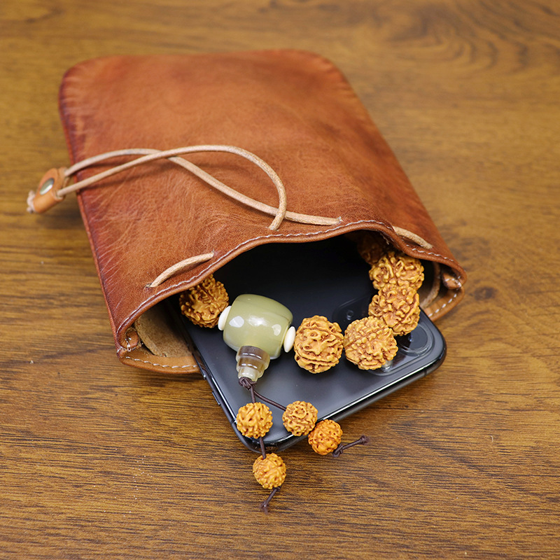 Tan Stationery & Office Supply - Bolsa de dinheiro de couro estilo