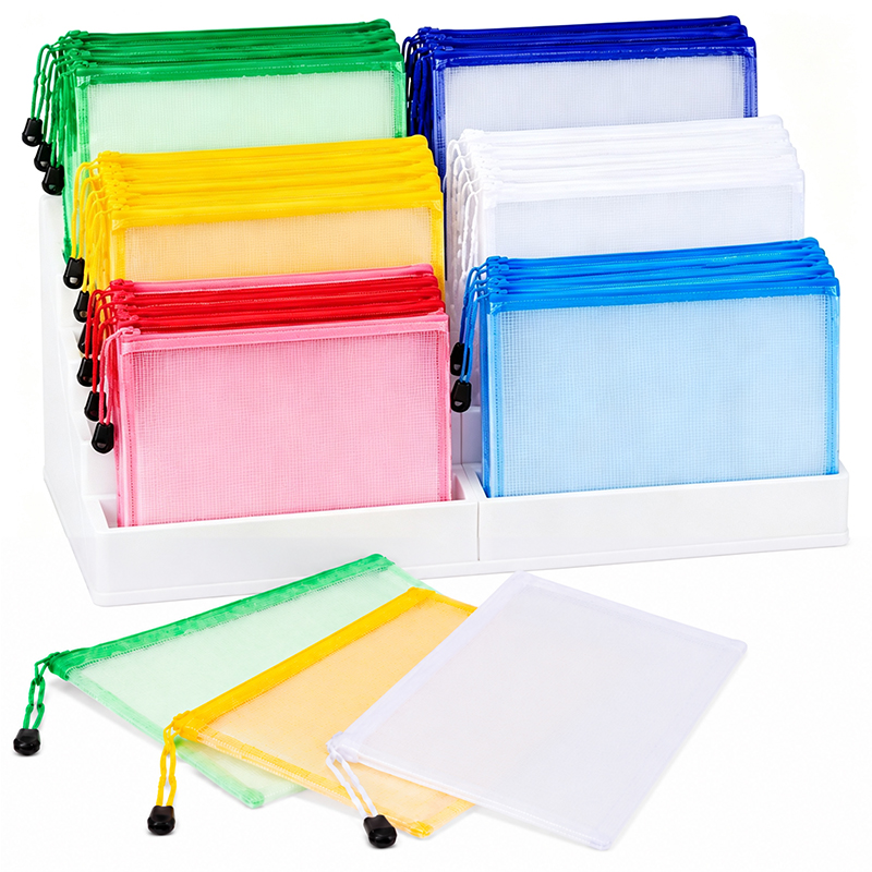 Portfolio Folder Zip - 5/20PCS Bolsas de malha com zíper