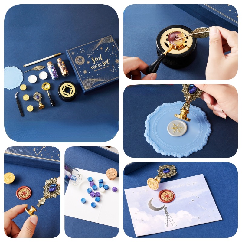 Wax Seal Stamp Kit - Fogo Estrelado Lacquer Stamp Set, selagem
