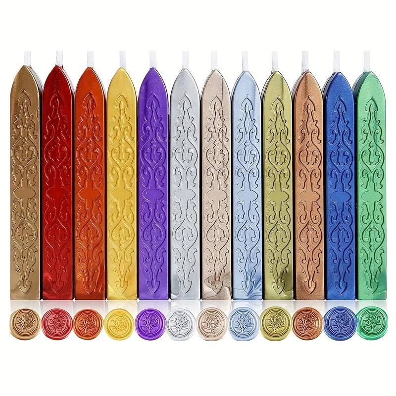 12 pçs/saco varas de cera de v - Wax Seal Stamp Kit avaliação e preço