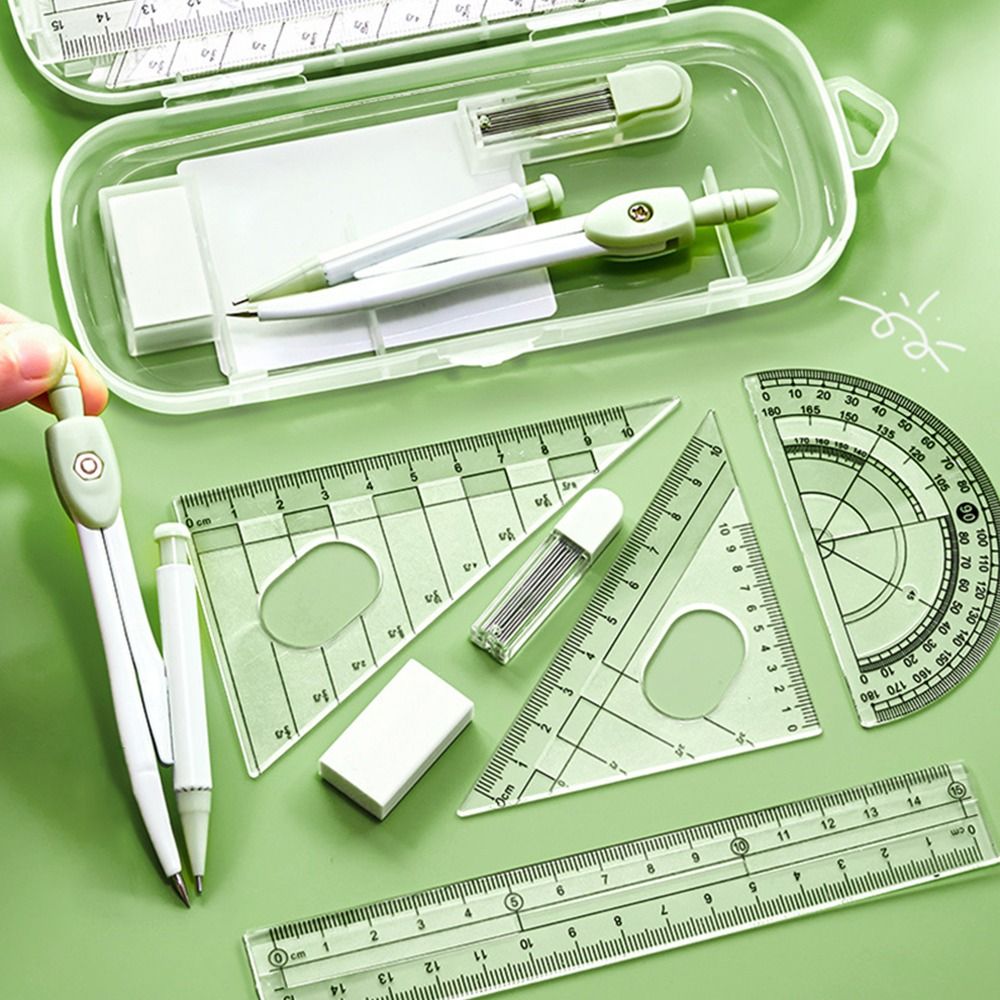 Conjunto de 8 Peças: Régua Plá - Ruler Set Transparent avaliação e preço