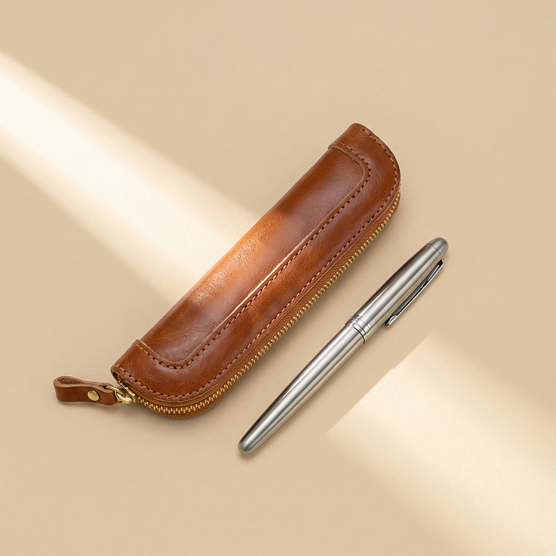 Estojo de couro vintage curtid - Tan Stationery & Office Supply avaliação e preço