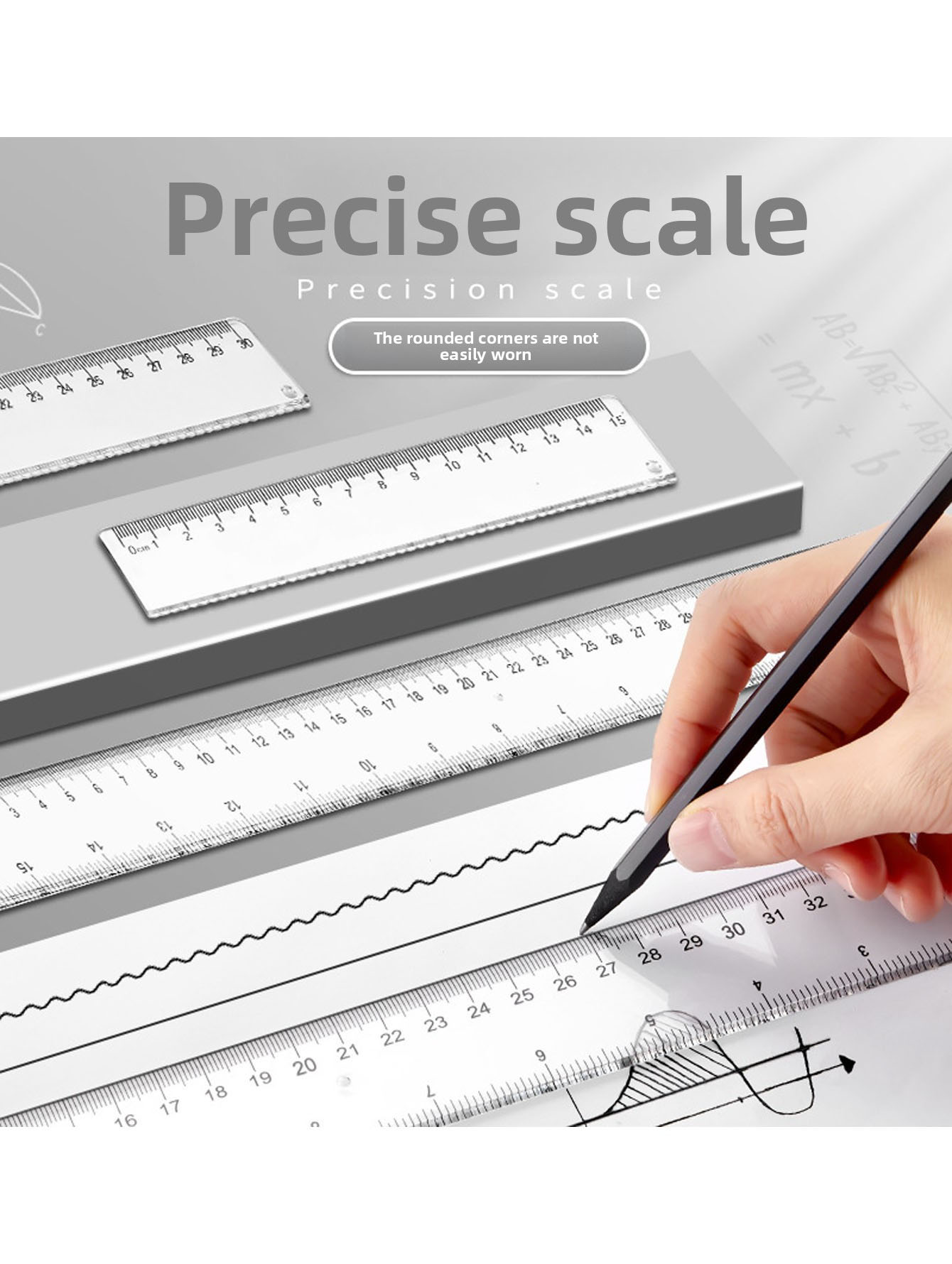 Régua de plástico transparente - Ruler Set Transparent avaliação e preço