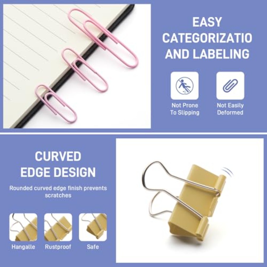 240 Peças de Clipes de Papel e - Binder Clip Assorted avaliação e preço
