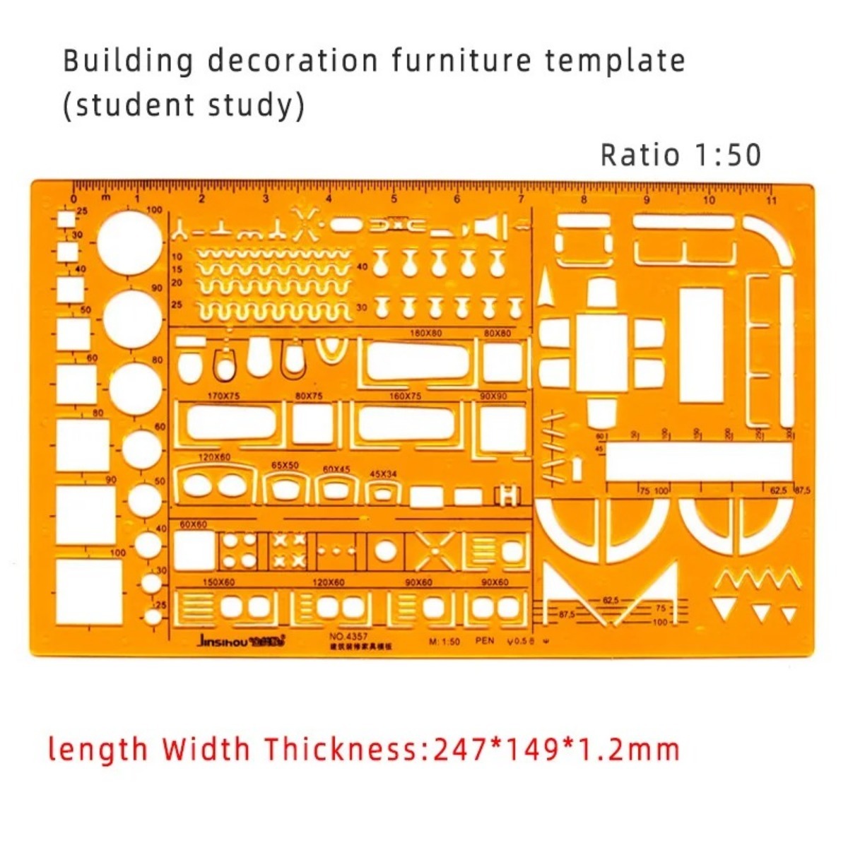 Conjunto de modelo de desenho  - Ruler Set Transparent avaliação e preço