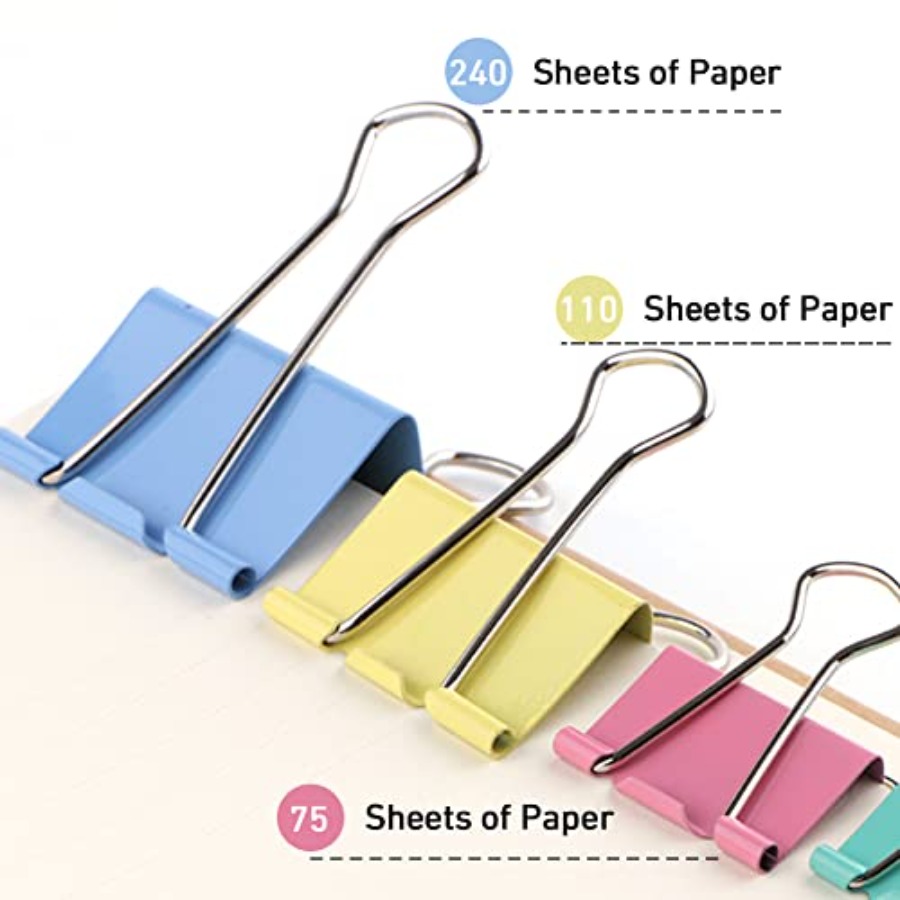 60 Peças de Clipes de Papel Co - Binder Clip Assorted avaliação e preço