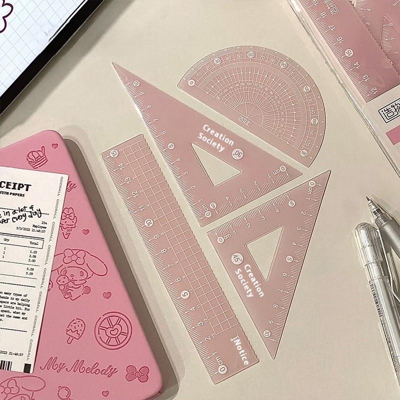 Conjunto de 4 Réguas Transpare - Ruler Set Transparent avaliação e preço