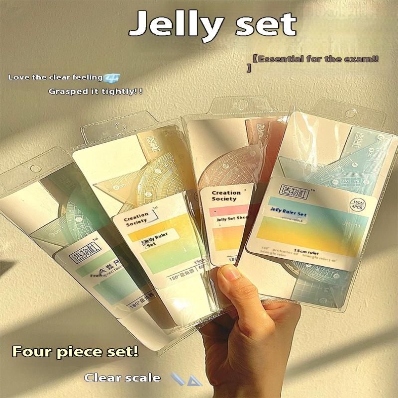 Conjunto de 4 Réguas Transpare - Ruler Set Transparent avaliação e preço