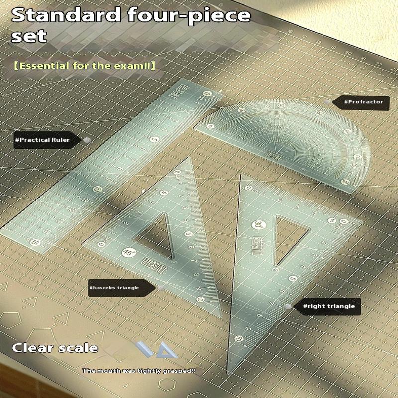 Conjunto de 4 Réguas Transpare - Ruler Set Transparent avaliação e preço