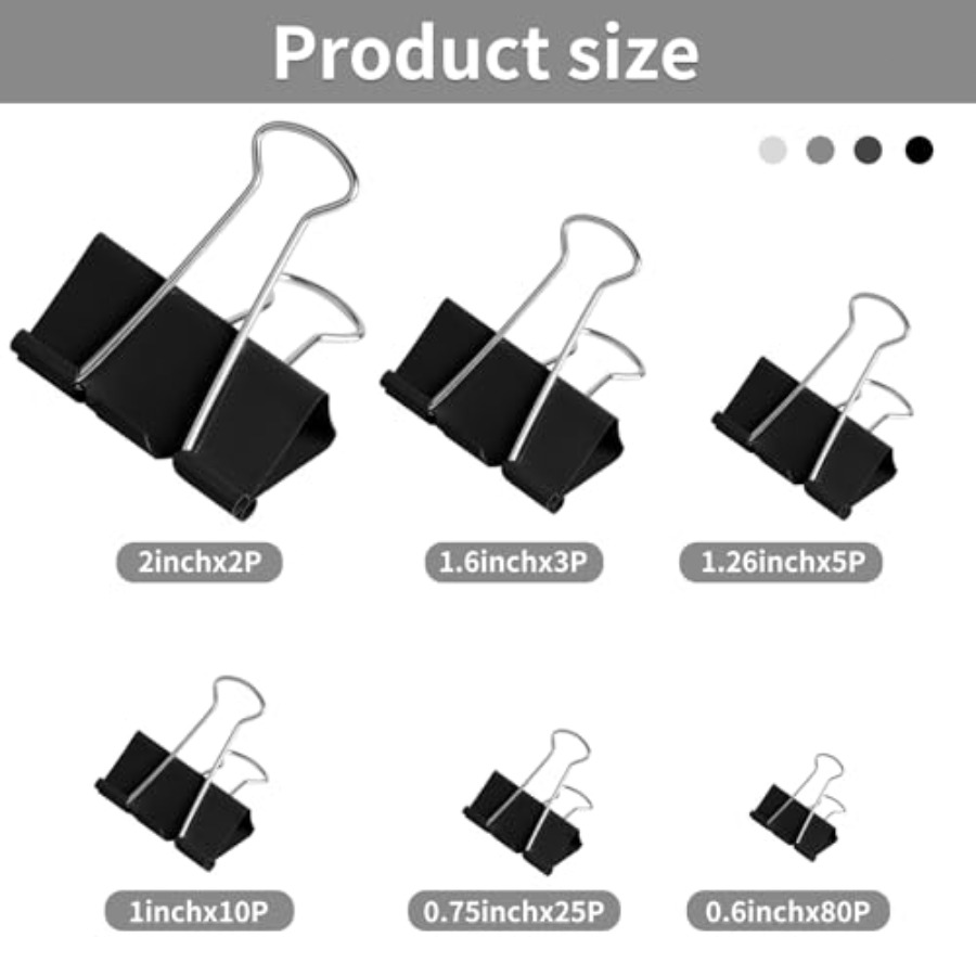 125 Clips de Papel Coloridos,  - Binder Clip Assorted avaliação e preço