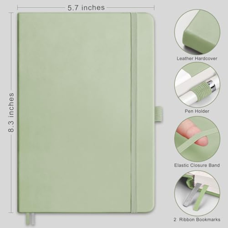 Caderno de anotações pontilhad - Journal Leather Hardcover avaliação e preço
