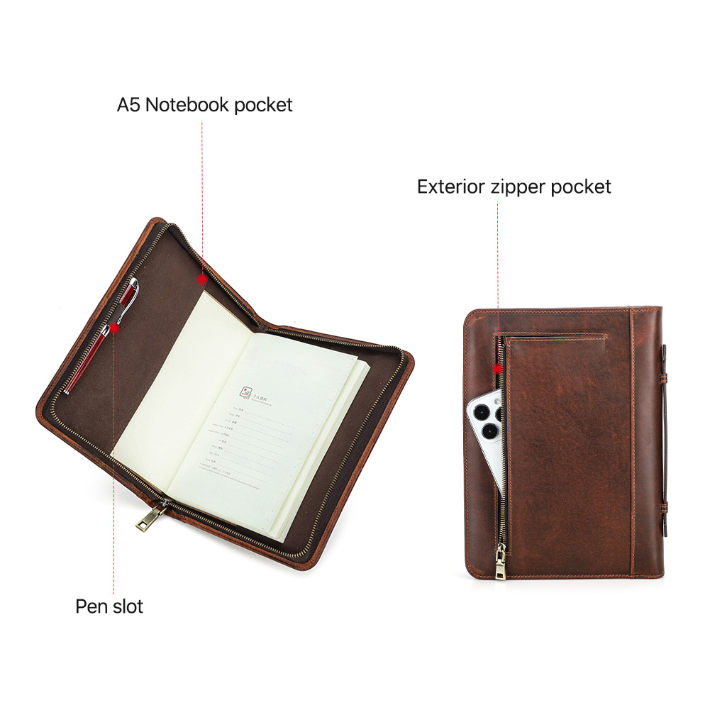 Retro couro genuíno zíper embr - Journal Leather Hardcover avaliação e preço