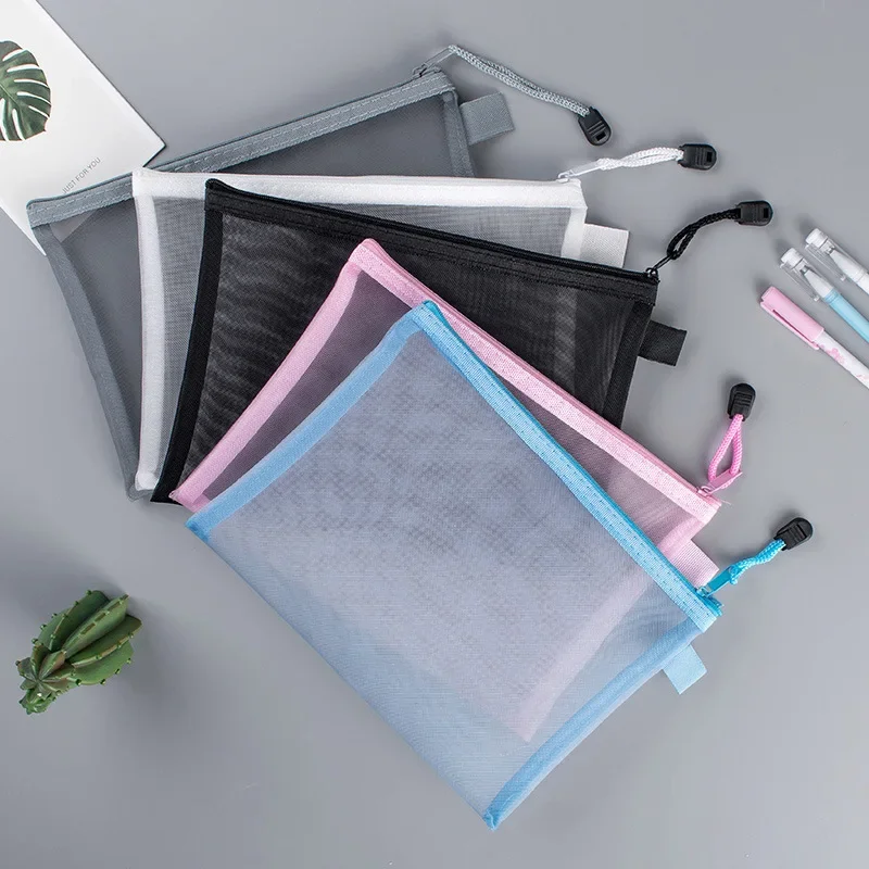 1 pçs a4/a5/a6 malha zíper bol - Portfolio Folder Zip avaliação e preço