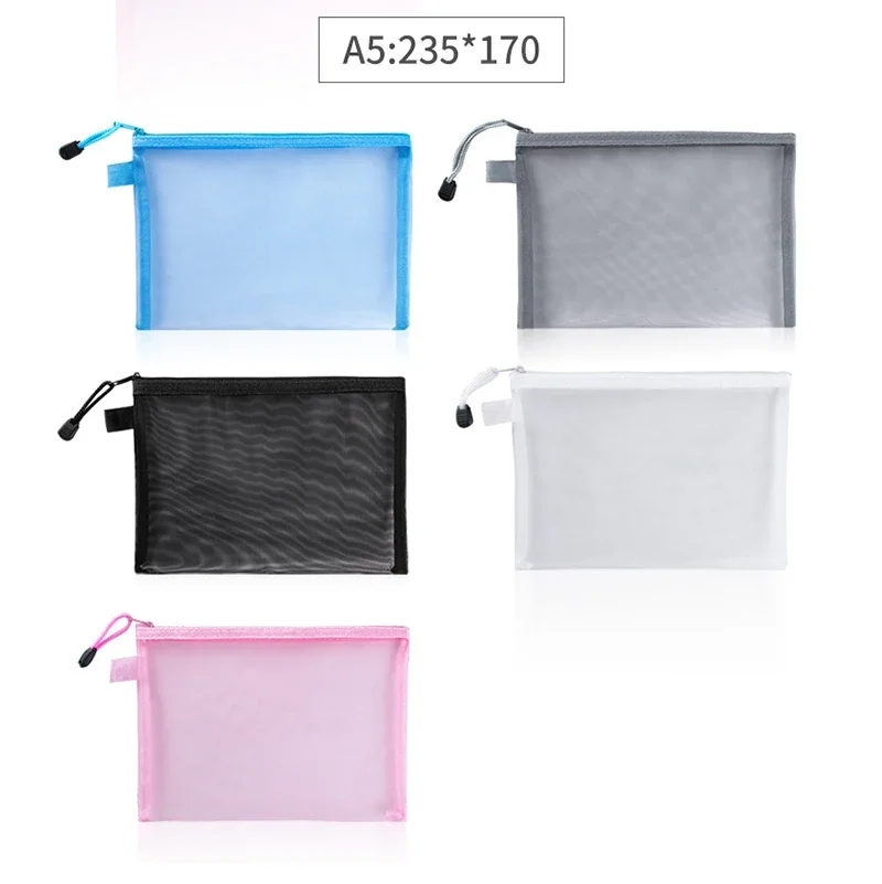1 pçs a4/a5/a6 malha zíper bol - Portfolio Folder Zip avaliação e preço