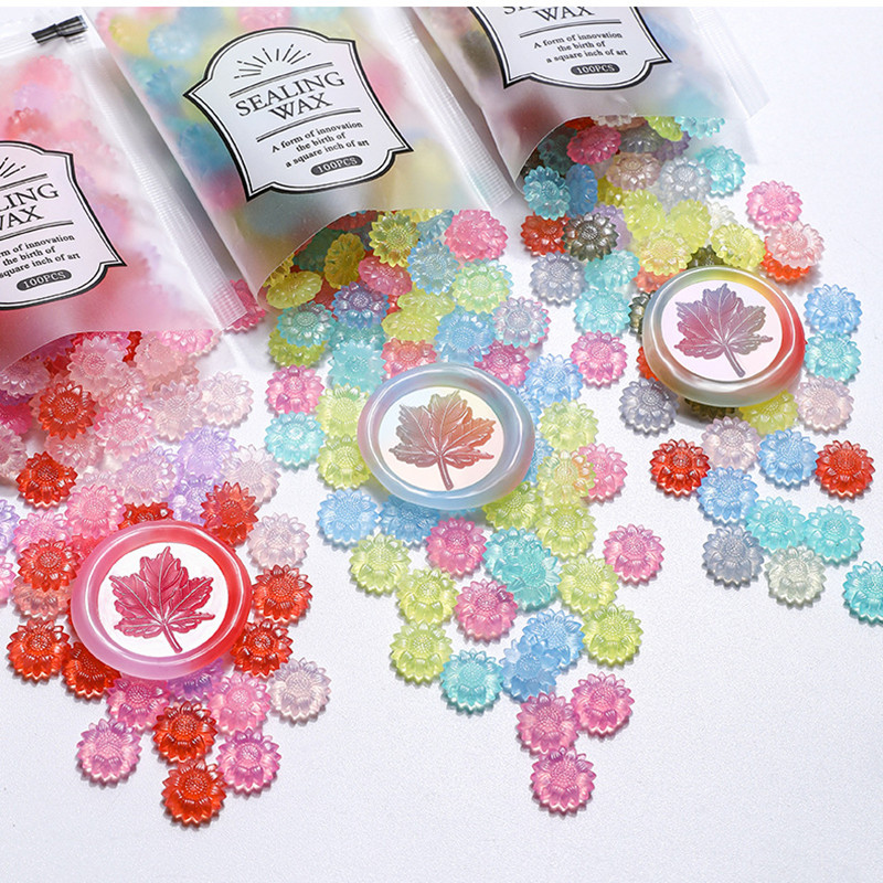 100 pçs translúcido girassol c - Wax Seal Stamp Kit avaliação e preço