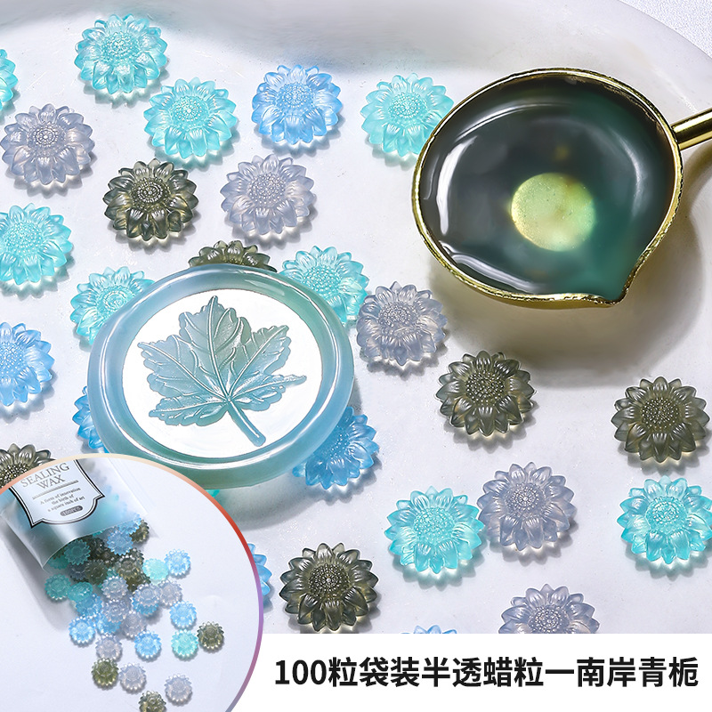 100 pçs translúcido girassol c - Wax Seal Stamp Kit avaliação e preço