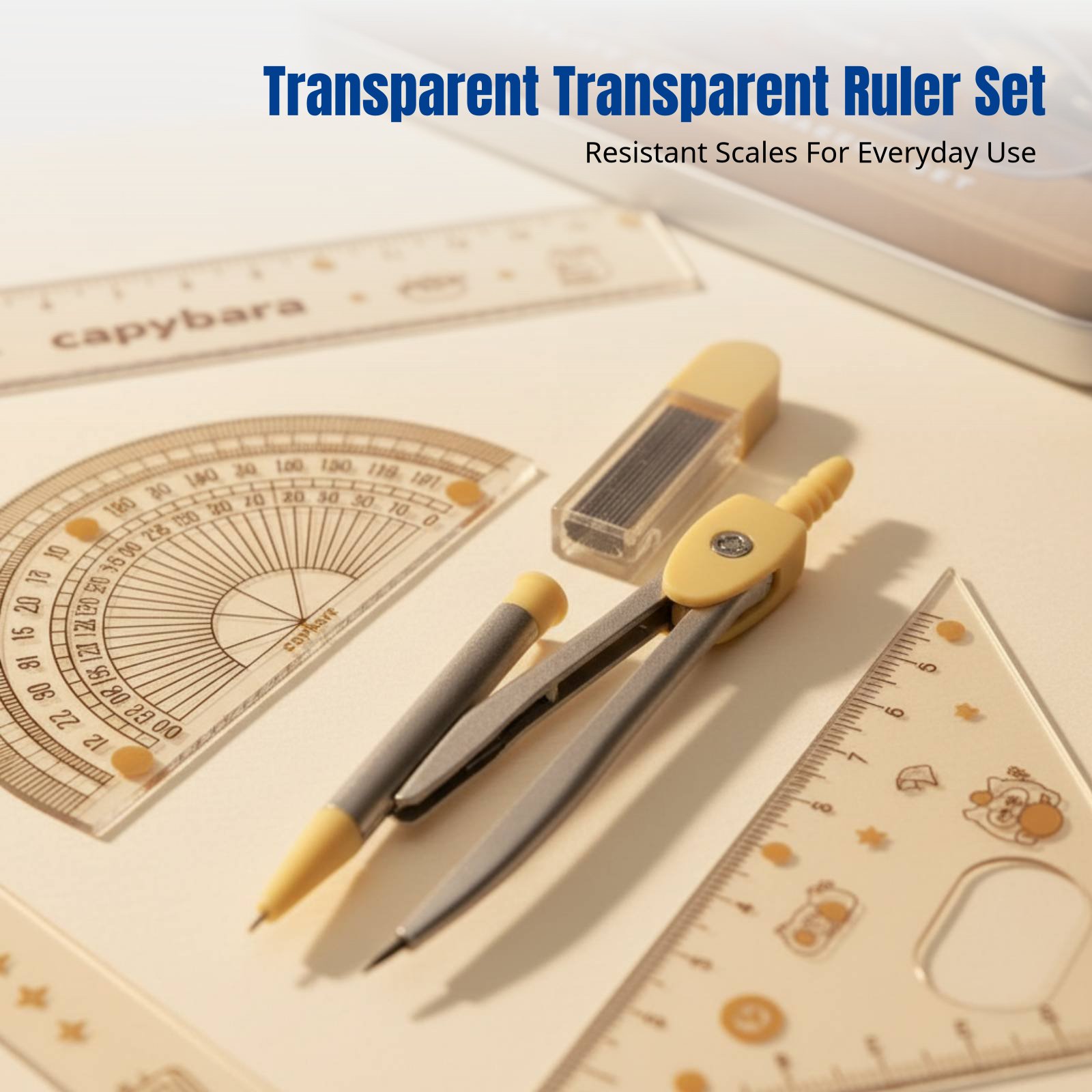 Conjunto de Réguas para Estuda - Ruler Set Transparent avaliação e preço